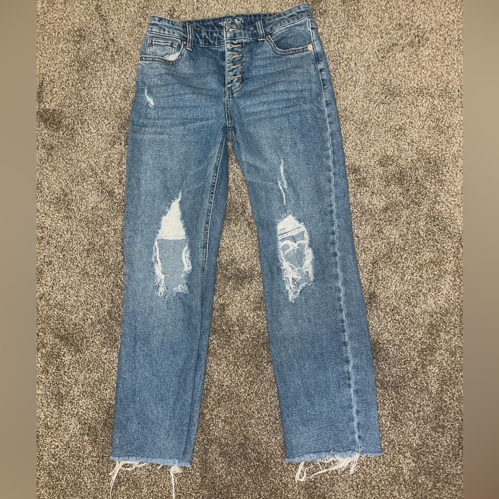 High rise straight leg jeans